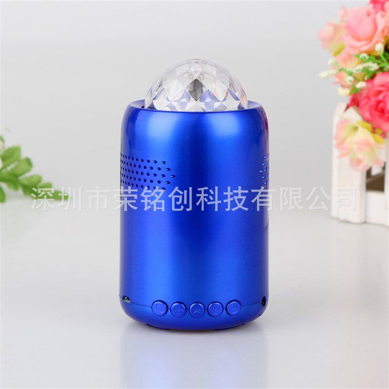 新款私模七彩旋转灯光无线蓝牙舞台音箱KTV免提O通话LED迷你小音