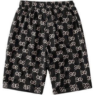 宽松潮流胖子花裤 短裤 子五分裤 休闲中裤 薄 夏季 沙滩裤 加肥加大男士