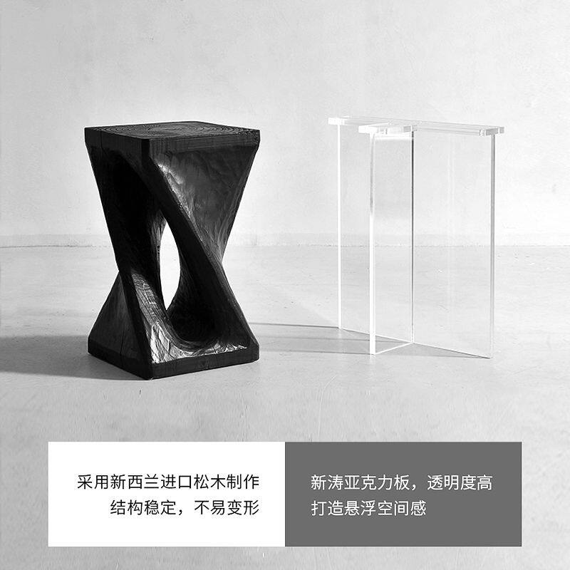 侘寂风悬浮白蜡木茶桌亚克力民宿茶台实木大板桌办公桌工作台家用,住宅家具,家用茶台/茶桌,淘宝优惠券,粉丝福利购,淘宝优惠卷