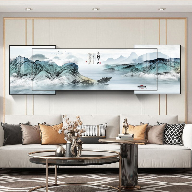 客厅装饰画现代沙发背景墙挂画手工立体J晶瓷镶钻叠加壁画背有靠图片