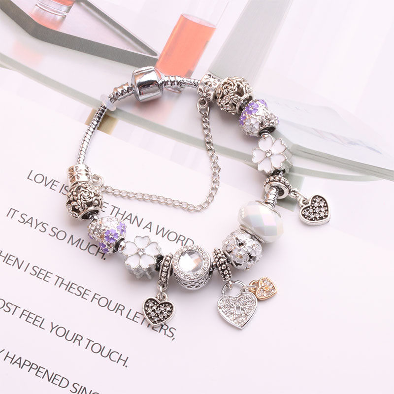 潘家风格爱心吊坠手链女韩国东大门转运珠水晶手链手串森系手饰品