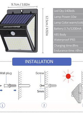 Solar Led Light Outdoor Warm Cold Waterproof Solar Lamp Sunl