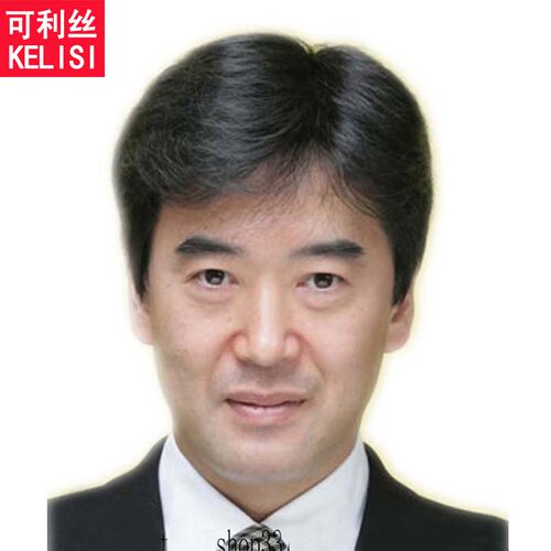 男士假发真发假发男短o发中老年真人发逼真帅气全手织头套L045D