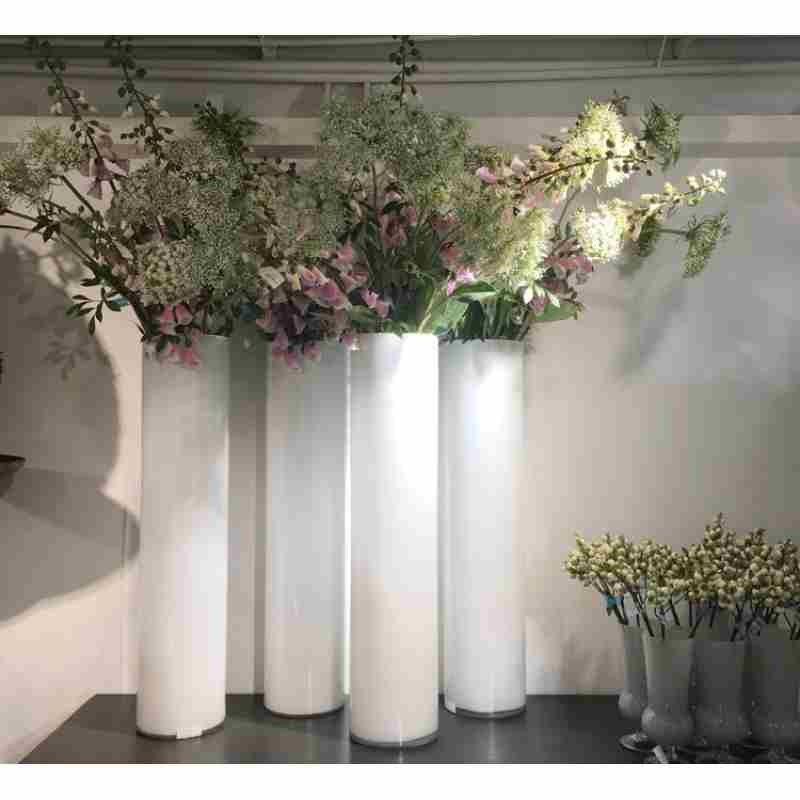 加厚黑色直筒玻璃花瓶酒店大堂白色圆柱落地插花器样板间婚庆路引,鲜花速递/花卉仿真/绿植园艺,花瓶,淘宝优惠券,粉丝福利购,淘宝优惠卷