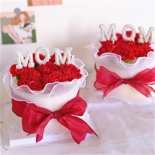 极速1PC New Happy Mothers Day Cake Topper Mum Birthday Gold