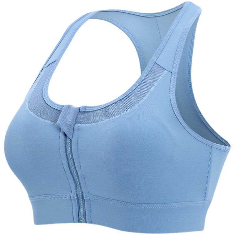 大码运动文胸f女夏防震跑步健身背心外穿高强度训练瑜伽内衣前拉