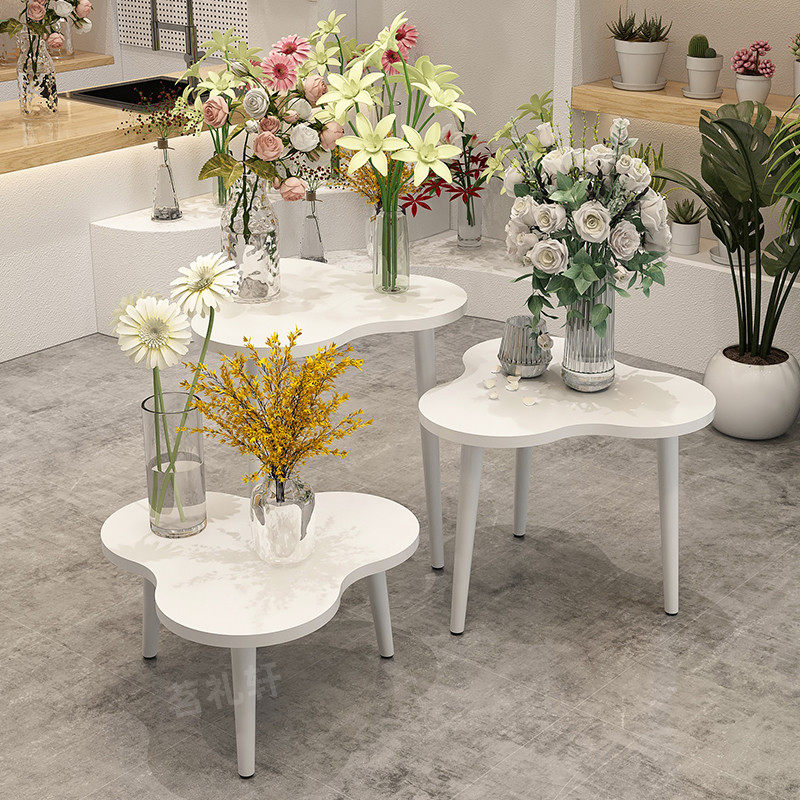 异形展示陈列架花店橱窗装饰x拍照区布置展示台花店花架鲜花摆放