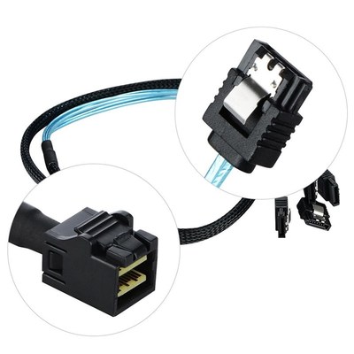 Internal HD Mini SAS (SFF 8643 Host) to 4 SATA (Target) Cab