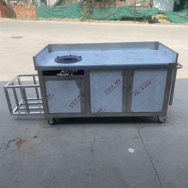 摆摊外卖小吃车多功能炒粉炒饭炒菜猛火灶手推车夜市定制早餐快餐