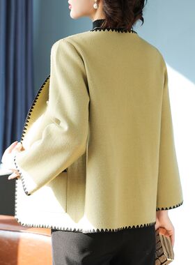 中年妈妈秋装针织外套短款上衣服外穿春秋中老年女装洋气开衫夹克