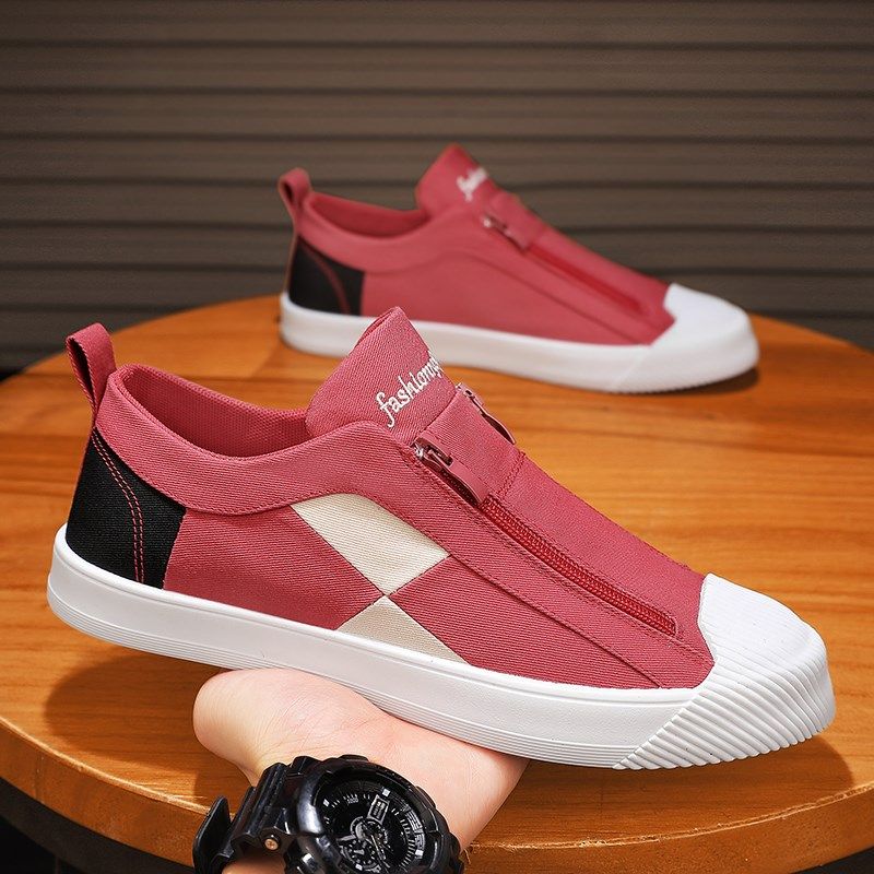 帆布男鞋冬季2024新款运动休闲板鞋男士一脚蹬懒人开车豆豆鞋秋冬,流行男鞋,布鞋,淘宝优惠券,粉丝福利购,淘宝优惠卷