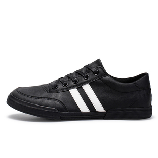 2023年秋季新款低帮系带板鞋男韩版潮流时尚百搭小黑鞋软底休闲鞋