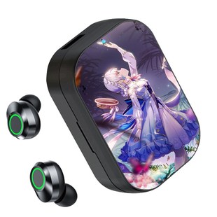 八重神子申鹤妮露神里绫华充电仓入耳式无线蓝牙耳机动漫二次元