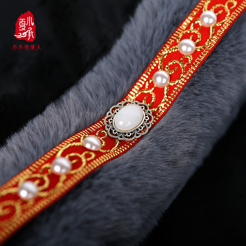 汉服大红头带古装眉心坠束发带头饰古风抹额男生红楼w梦贾宝玉挂