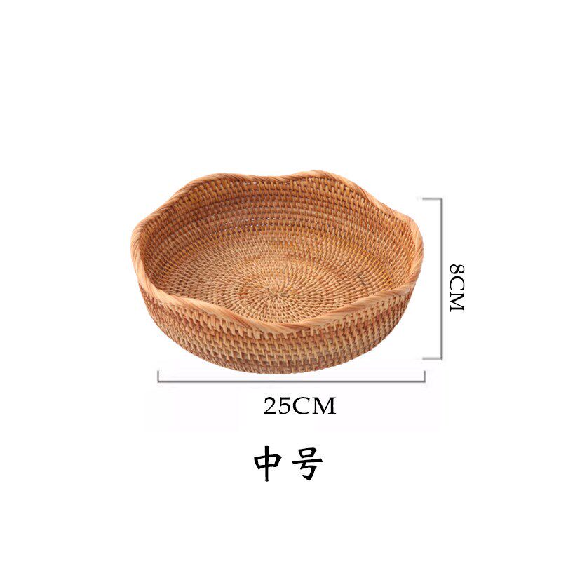越南藤编手工编织果蔬篮饼干糖果面包置物篮子客厅桌面整理收纳篮
