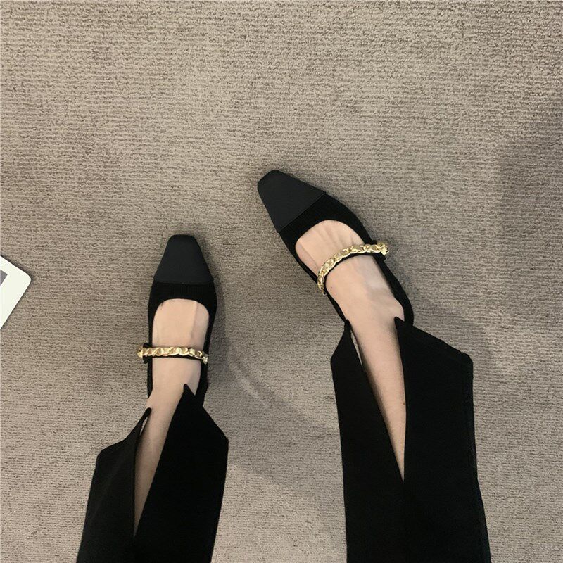 法式晚风高跟鞋女春夏o2023新款小香风配裙子玛丽珍鞋黑色单鞋皮