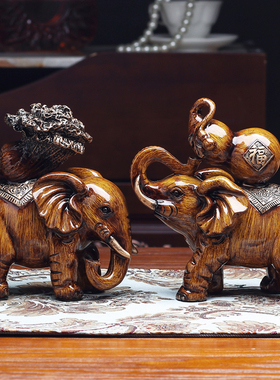 招财大象摆c件花瓶新开业礼品客厅电视柜玄关装饰品摆件样板房软