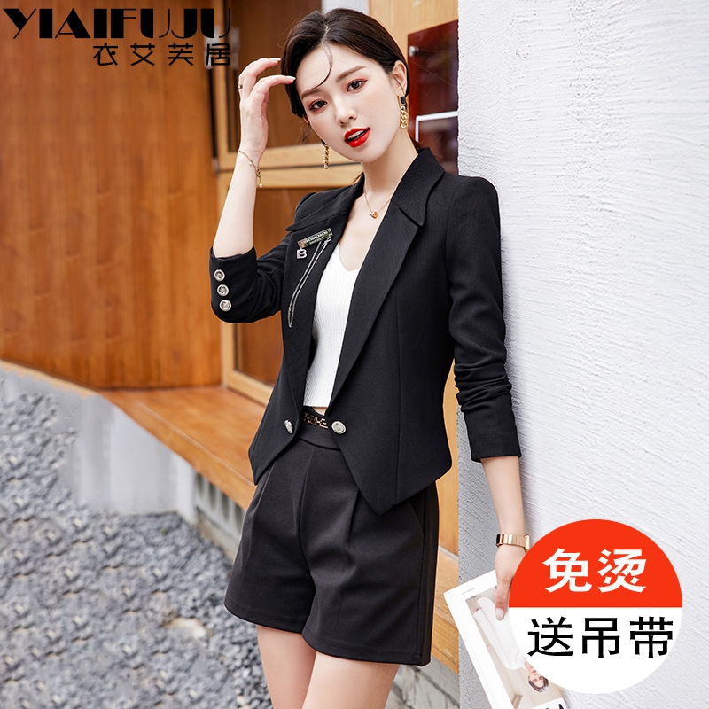 短款黑色西装外套女早春秋薄款高级感休G闲2024新款小个子西服夏
