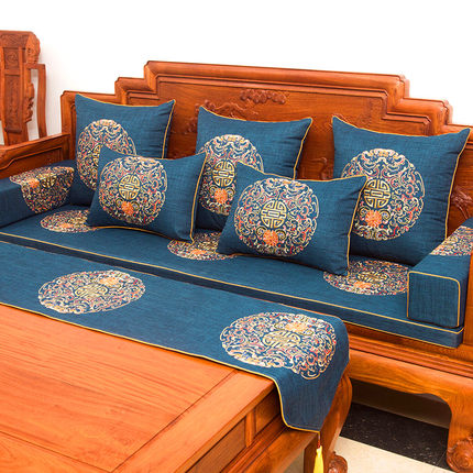 红木沙发坐垫中式实木家俱罗汉床垫棕乳胶垫子套罩加厚海绵防滑垫