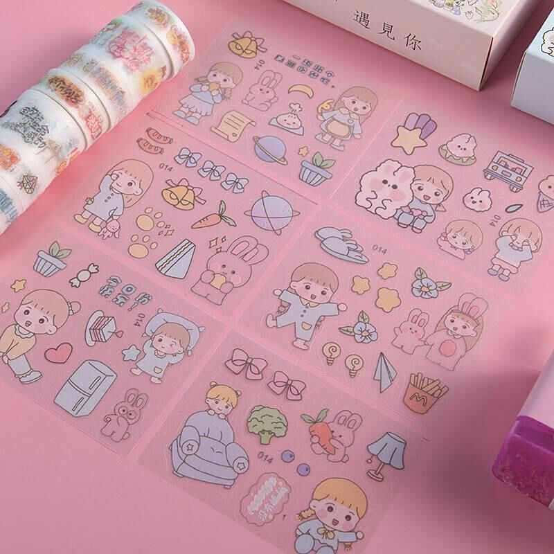 卡通手帐胶带套装手账贴纸公主贴画儿童奖励贴纸纸幼儿园新款