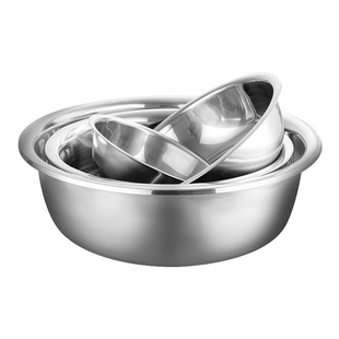 304不锈钢圆形大盆家用加厚洗澡盆洗衣服盆洗脸盆特大号大铁盆子