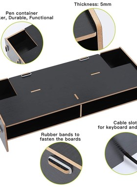 Wood Monitor Stand Multifunctional Office Desk Organiser Des