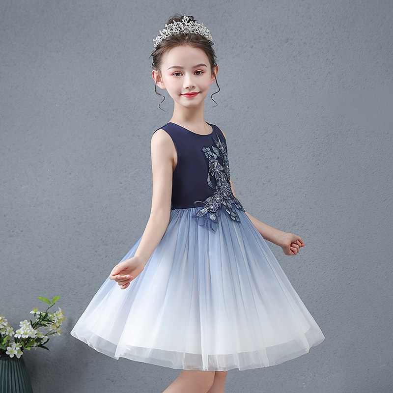 女童夏装公主裙洋气星空s连衣裙女孩花童礼服蓬蓬纱裙子儿童裙夏