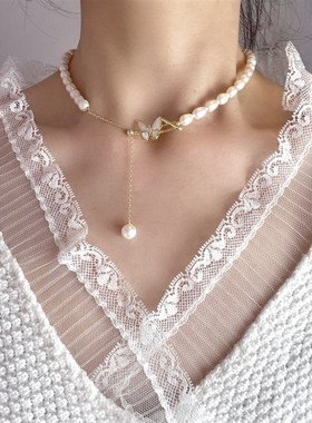 十里间【蝶·手工大全套】淡水珍珠项链银针M耳环百搭手链开口戒