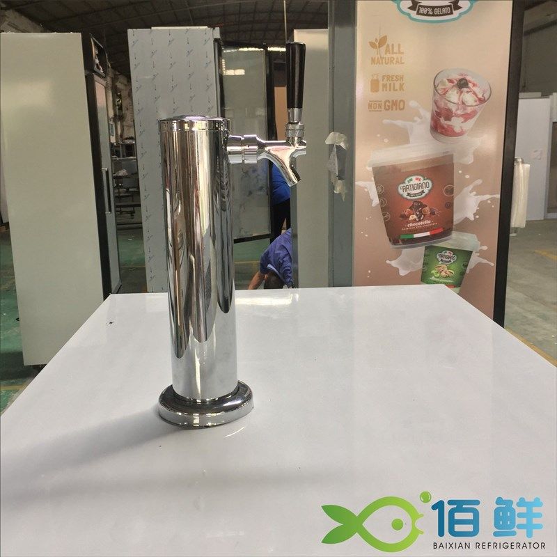 啤酒柜 两门优质不锈钢带酒柱啤酒冷藏L保鲜展示柜 商用扎啤柜