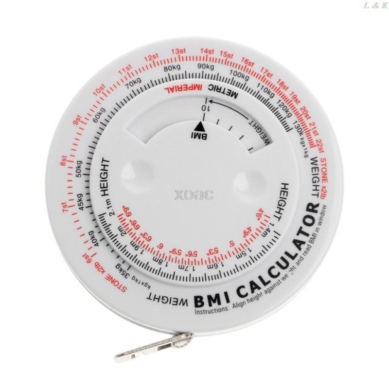 网红BMI Body Mass Index Retractable Tape 150cm Measure Calcu