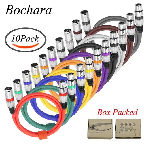 Bochara 3Pin XLR Cable Male to Female M/F Audio Cable Foil+