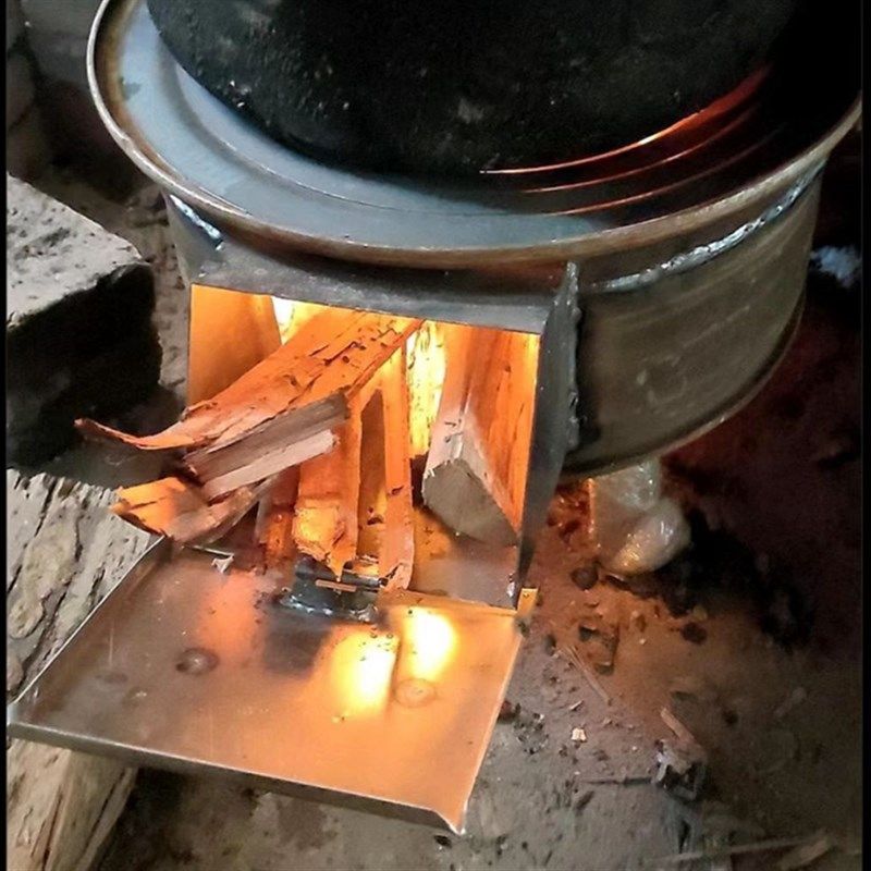 废旧钢圈改造木柴炉加厚户外柴火炉子农村庭院地锅柴火灶