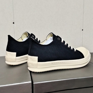 2023新款帆布鞋男ro粗鞋带低帮厚底增高黑色板鞋夏季百搭情侣鞋女