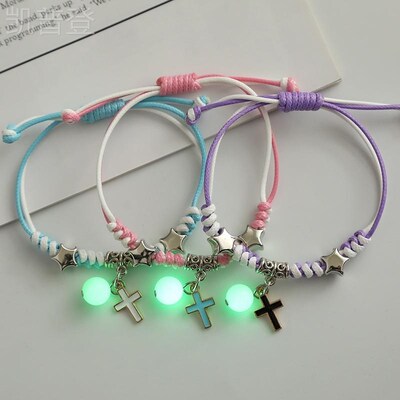 闺蜜手链三人f夜光二p人友谊手环女款发光手链男女个性学生韩版手