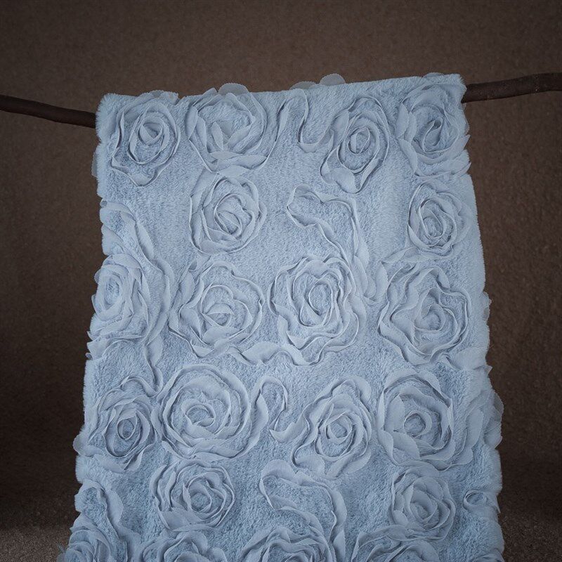 雪纺花朵长毛毯新生儿满月百天儿童摄影背影毯背影U布摄影框填充