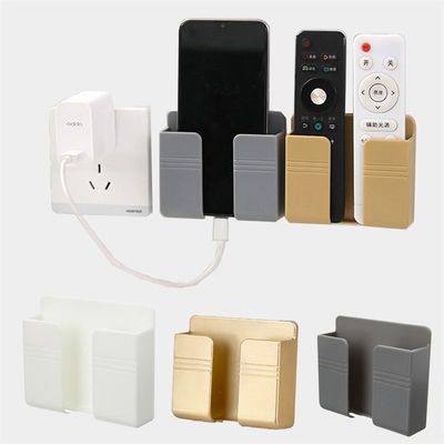 Wall Phone Holder Free-Punch TV Remote Control Storage Box