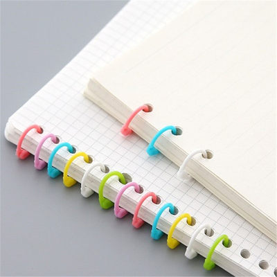 推荐30Pcs/box Colored Easy Ring Paper Book Loose Leaf Binder