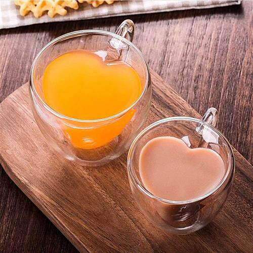 Heart Love Shaped Double Wall Glass Coffee Mug Home Office H怎么样,好用不?