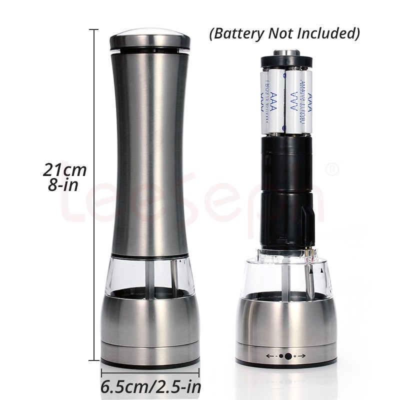 Electric Salt and Pepper Grinder - Battery Operated with LED