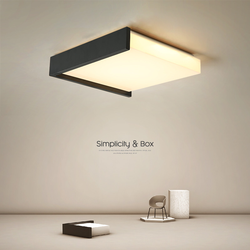书房灯led吸顶灯现代简约时尚方形F个性创意客厅卧室北欧房间灯具