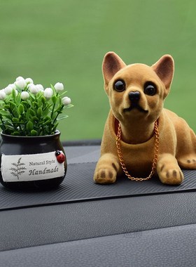 Doll Nodding Dog Shaking Head Resin Simulation Car Dog Toy D