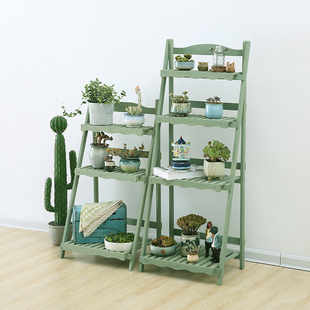 田园木质办公室花架简约实木秋千爬藤客厅绿萝吊兰架子花盆架室内