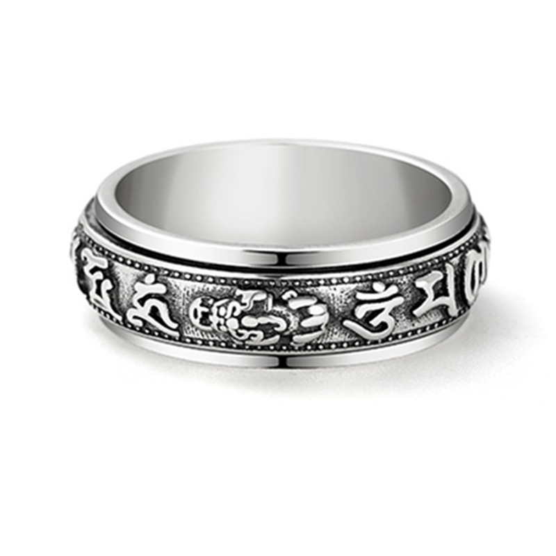 直供貔貅可转动戒指男潮招财转运高级感个性复古食指闭口单身指环