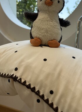 A类母婴黑色波点双层纱四件套1.5m1.8少女心全棉床单被套宿舍