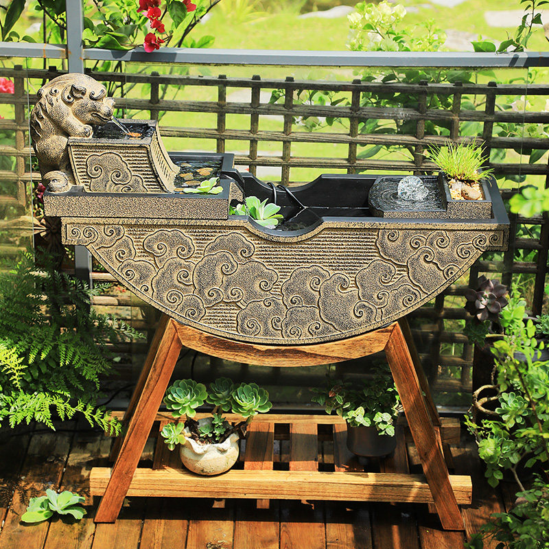 汉韵堂阳台露台落地流水摆件中式客厅办公室装饰造景招财喷泉水景,家居饰品,流水摆件,淘宝优惠券,粉丝福利购,淘宝优惠卷