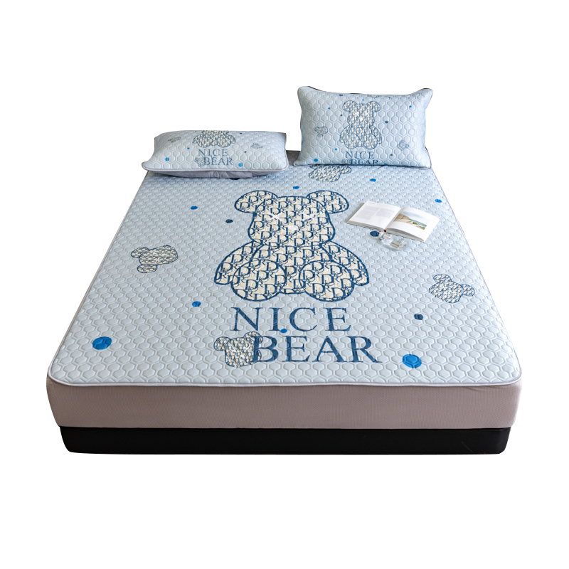 乳胶凉席三件套夏季可水洗夏凉垫床单人空调夏天冰丝软席子床笠款