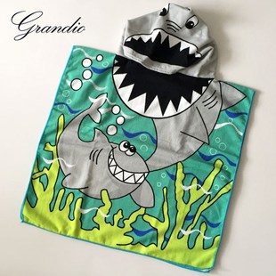 Baby Hooded Bath Towel Poncho Children Kids Bathrobe Towels