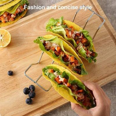 极速1Pc Stainless Steel W-shaped Burritos Pancakes Stand Tac