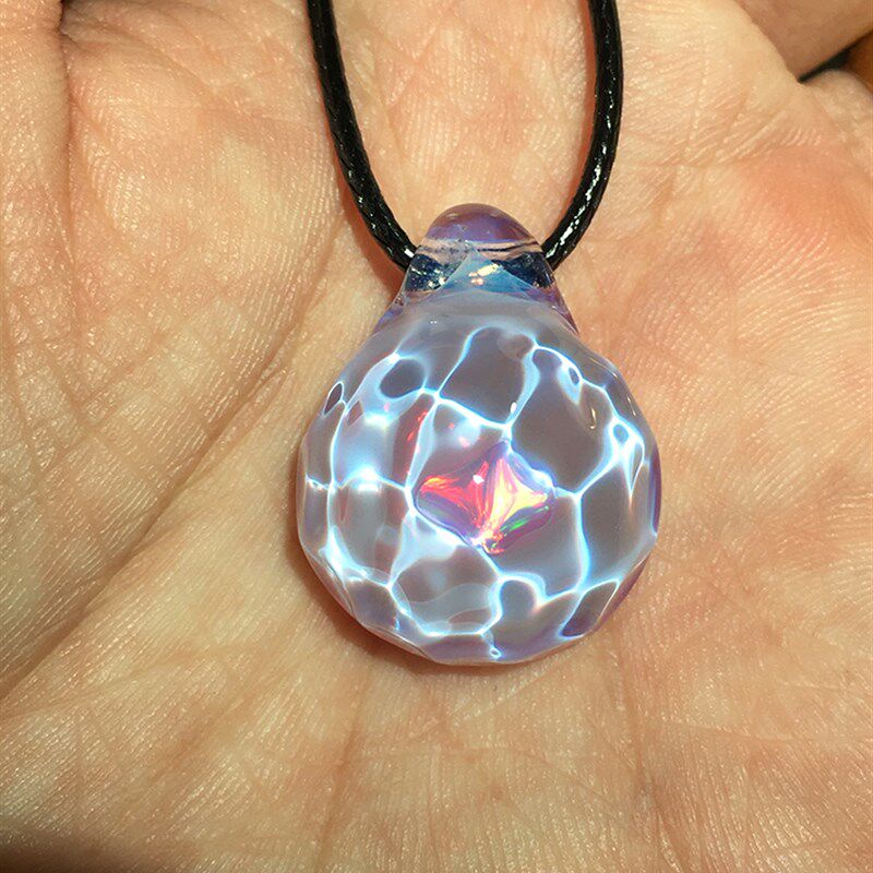 shi工me众手m-海妖之泪创意小r宝石项链吊坠玻璃艺术品纯手工礼物