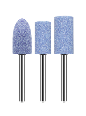 蓝色砂轮磨头3mm圆柱火石仔金属打磨电磨机模具抛光小电磨头圆形t